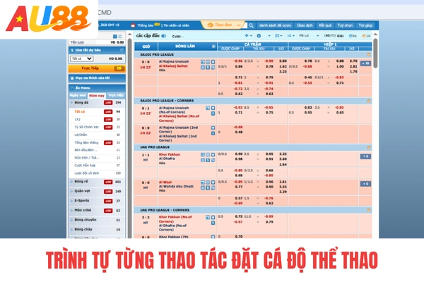 Trình tự từng thao tác đặt cá độ thể thao Trình tự từng thao tác đặt cá độ thể thao